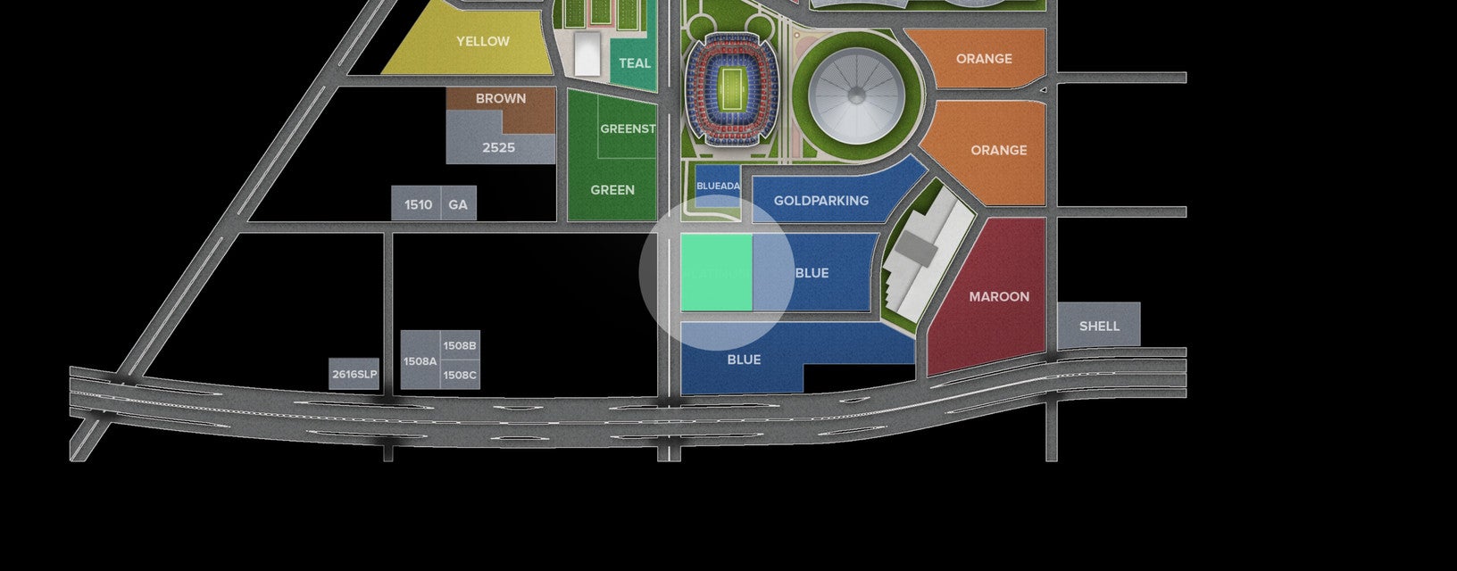 Seat view from Platinum Lot