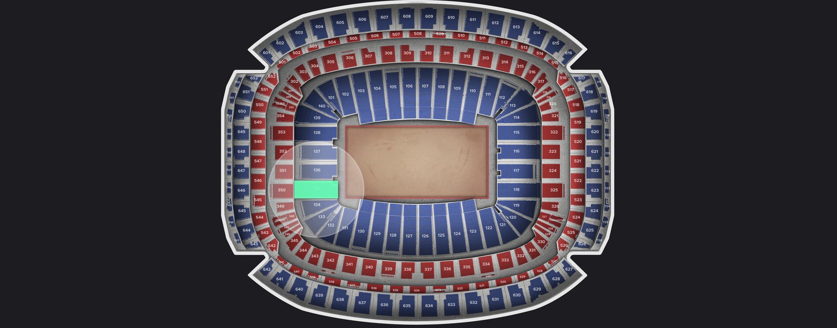 Seat view from Field Level Endzone