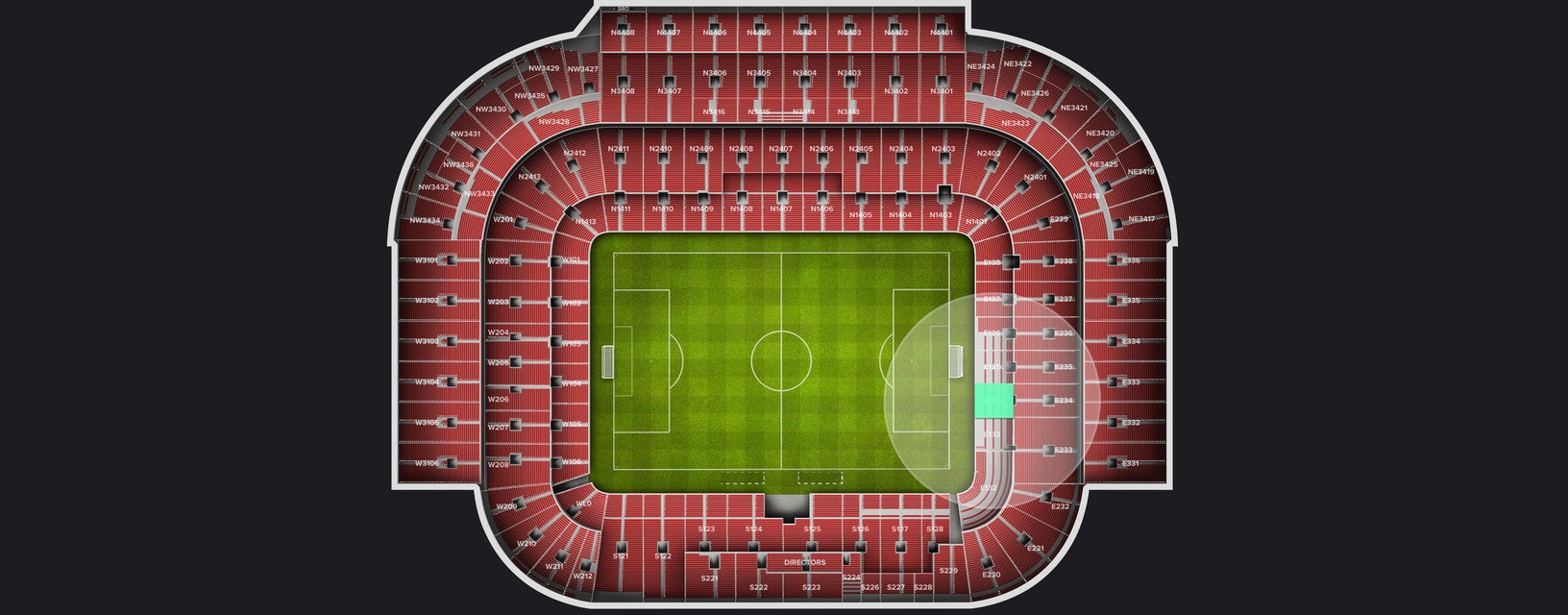 Seat view from Shortside Lower