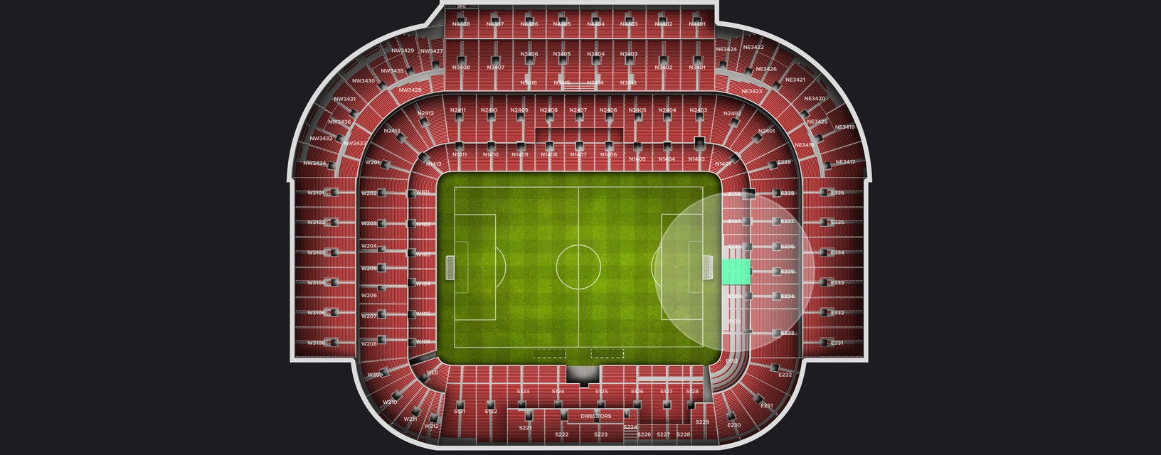 Seat view from Shortside Lower