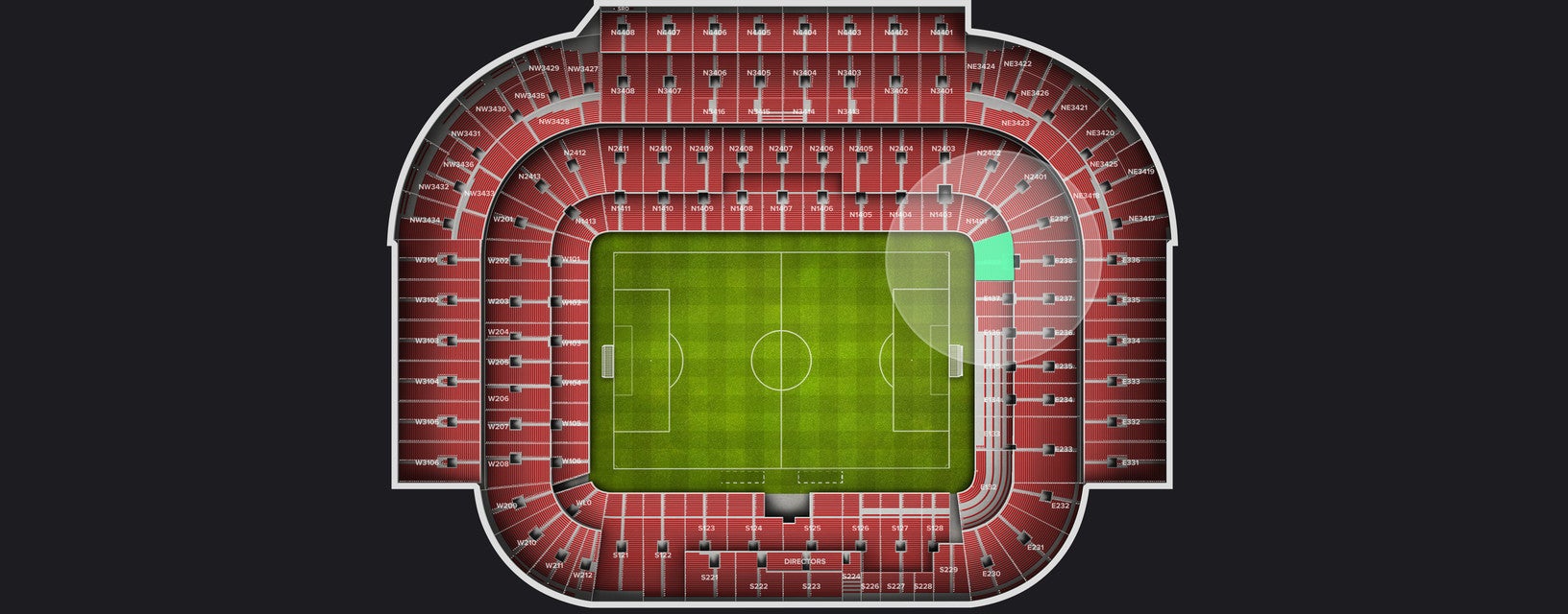 Seat view from Shortside Lower