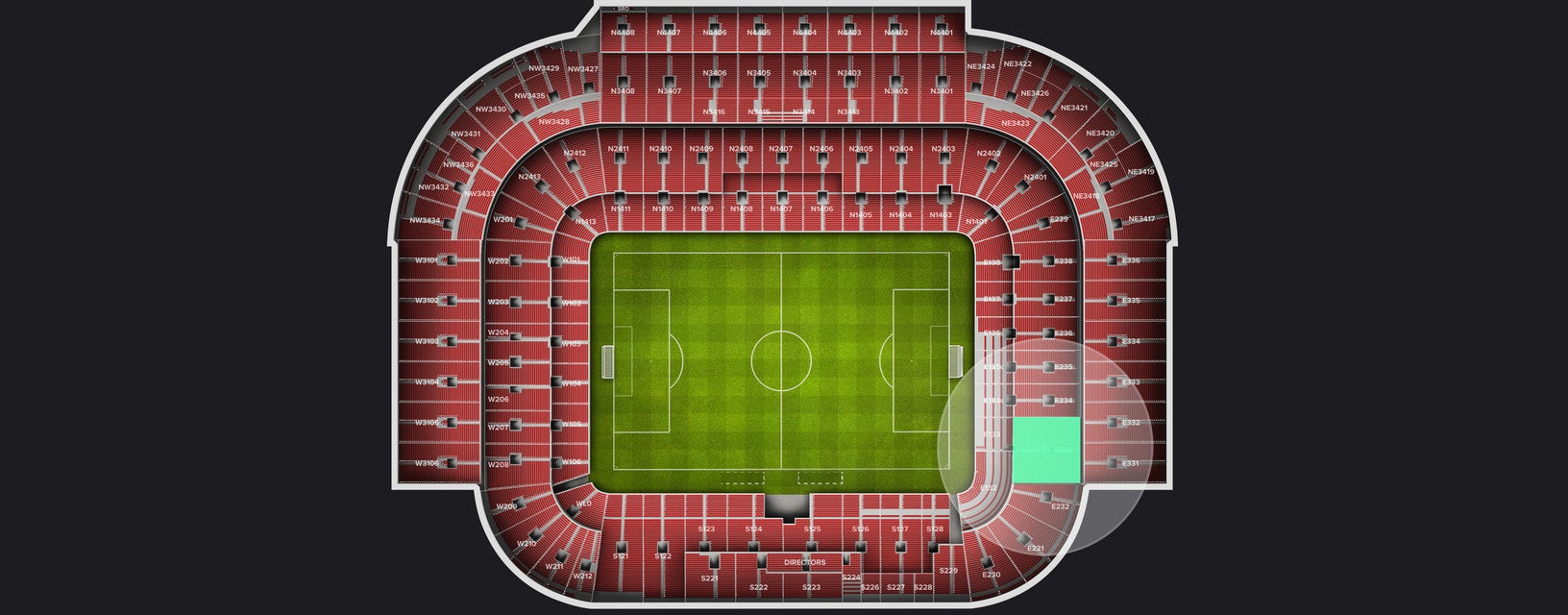 Seat view from Shortside Lower