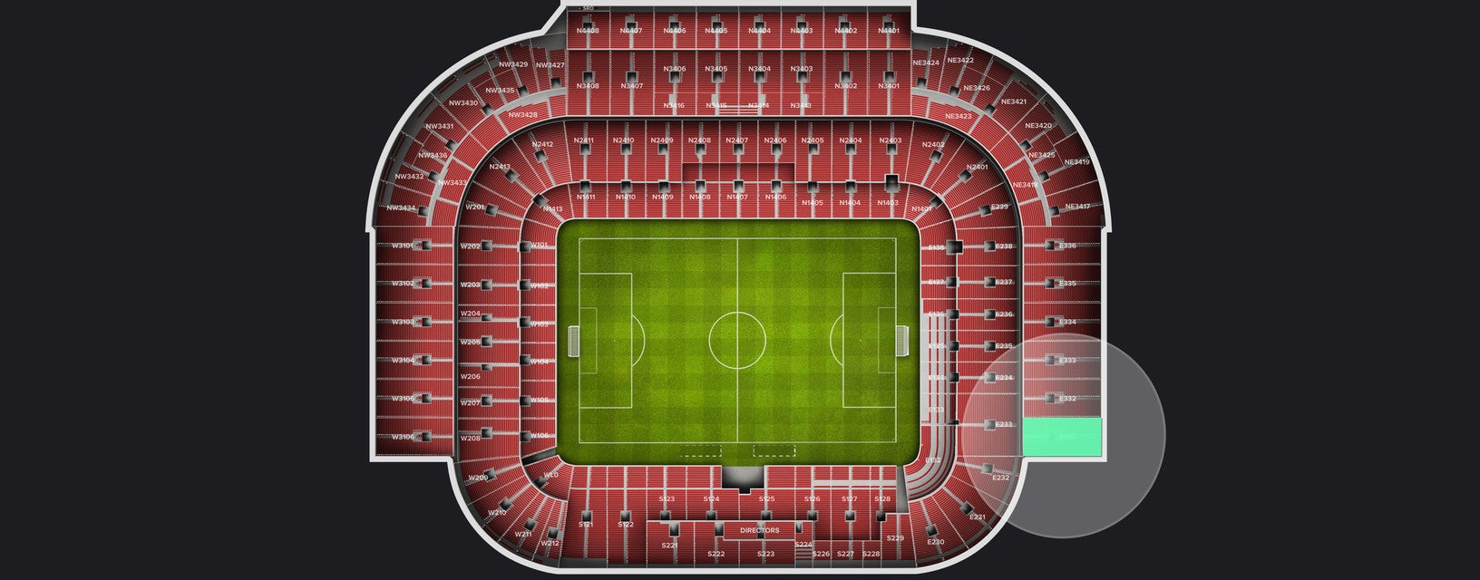 Seat view from Shortside Lower
