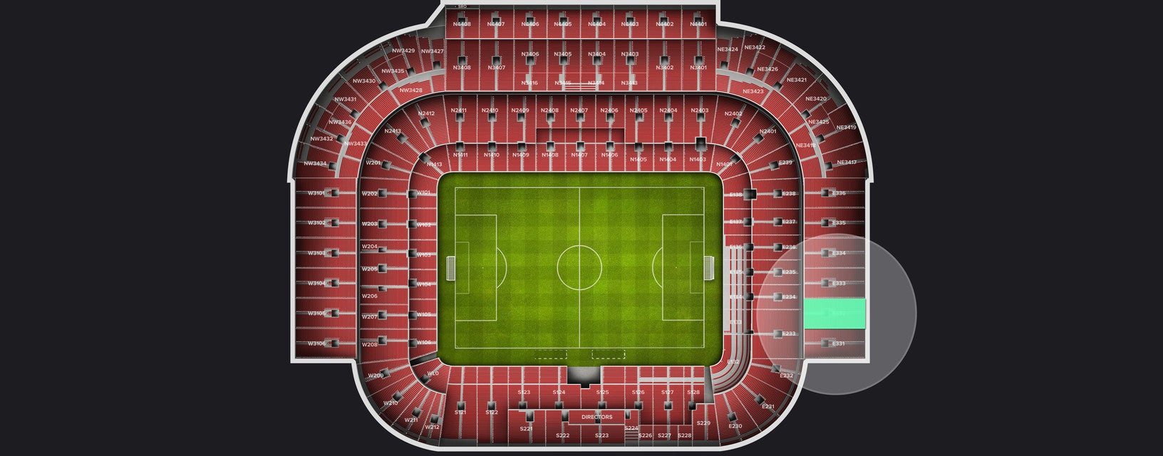 Seat view from Shortside Lower