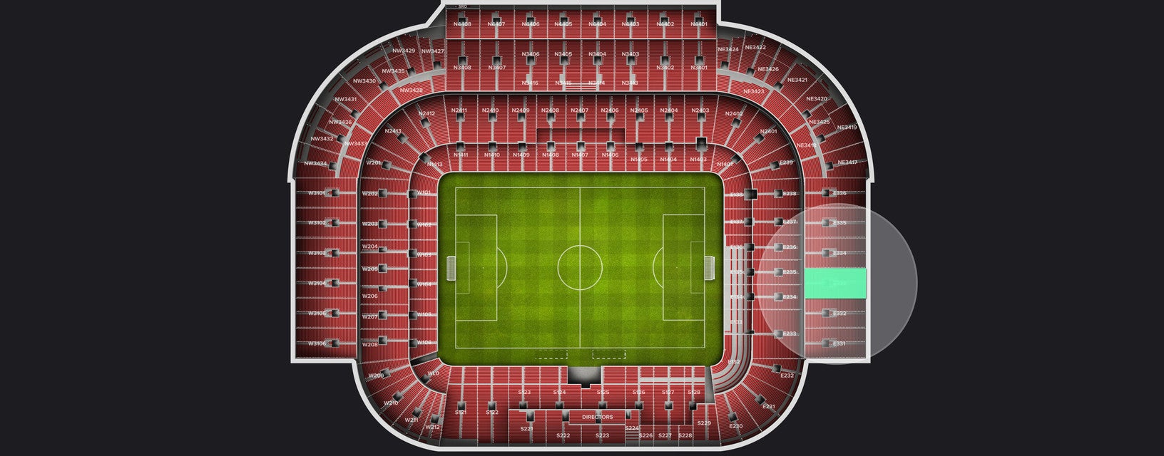 Seat view from Shortside Lower