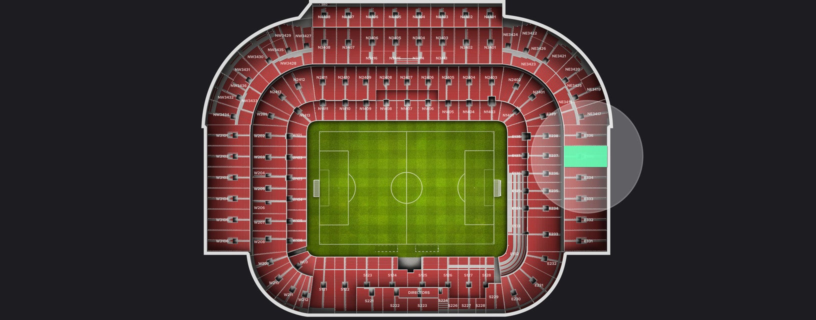 Seat view from Shortside Lower