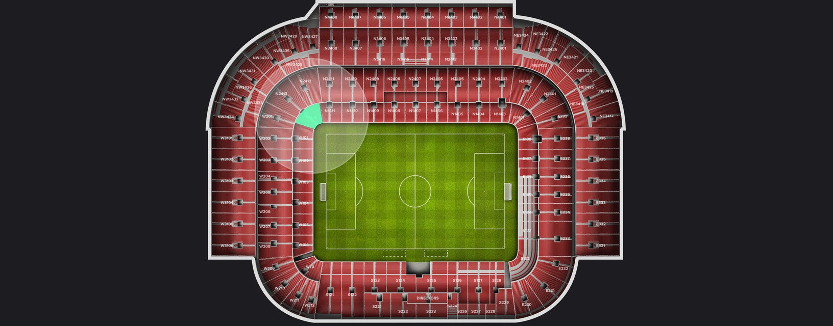 Seat view from Shortside Lower