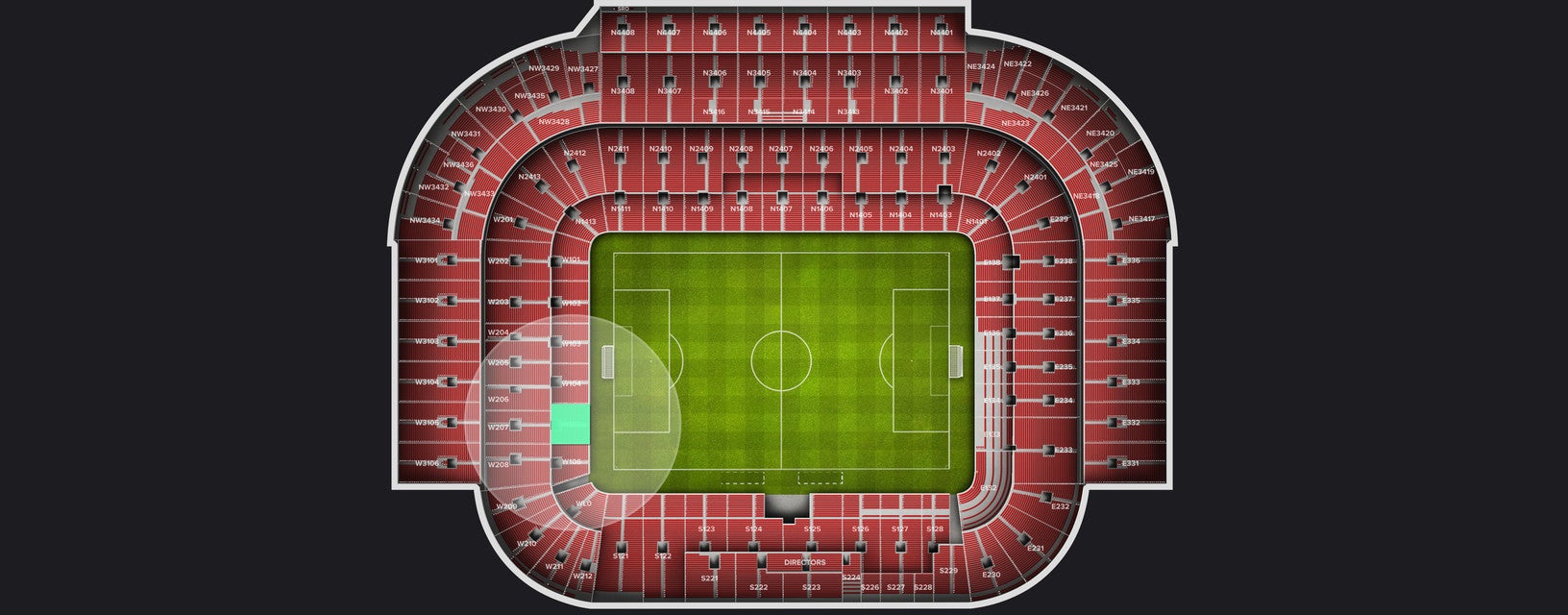 Seat view from Shortside Lower