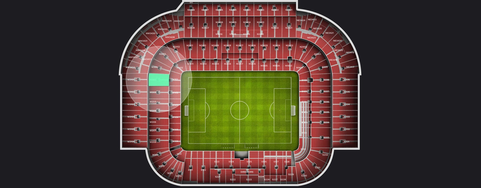 Seat view from Shortside Lower