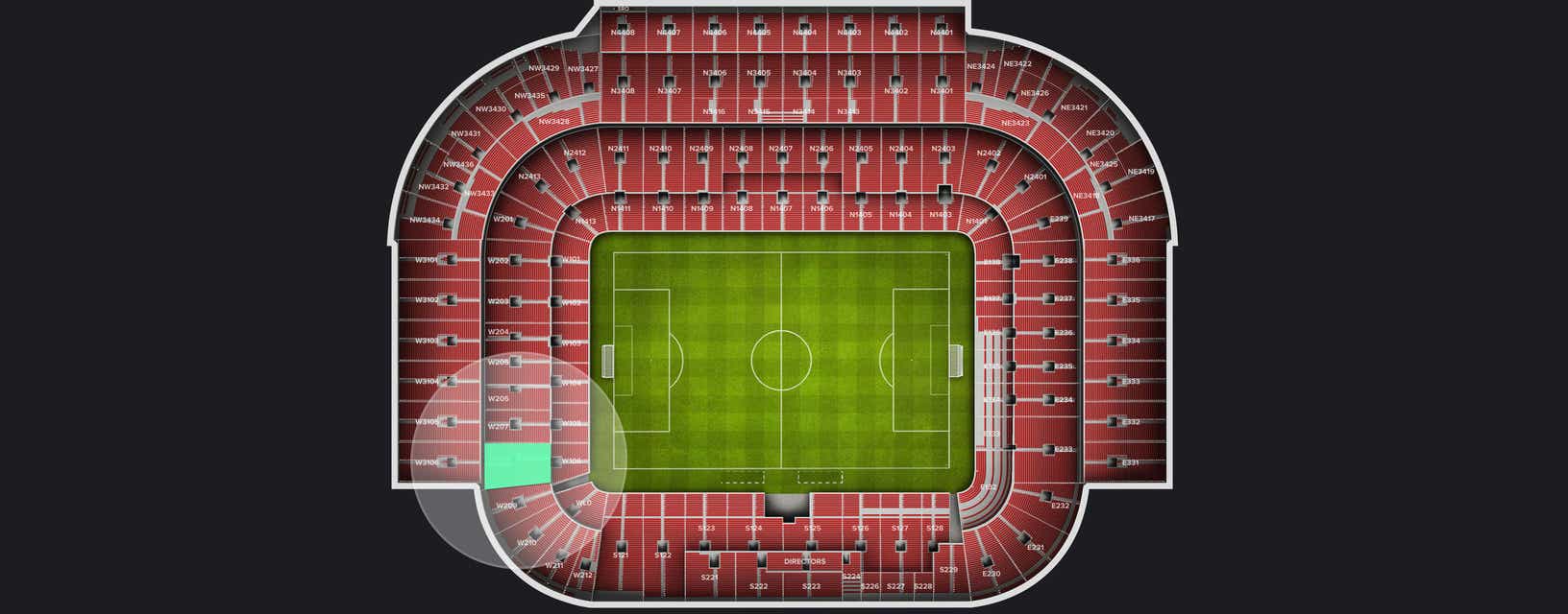Seat view from Shortside Lower