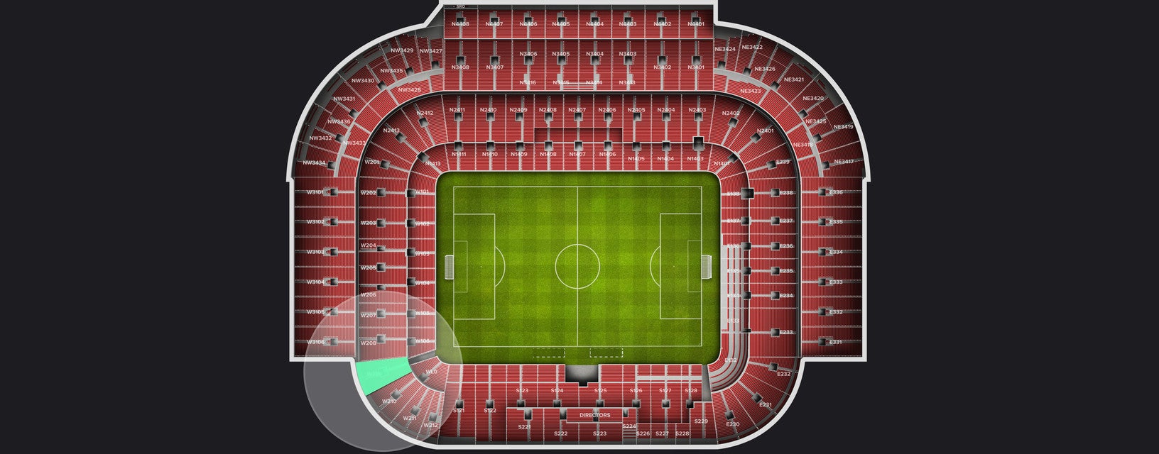 Seat view from Shortside Lower