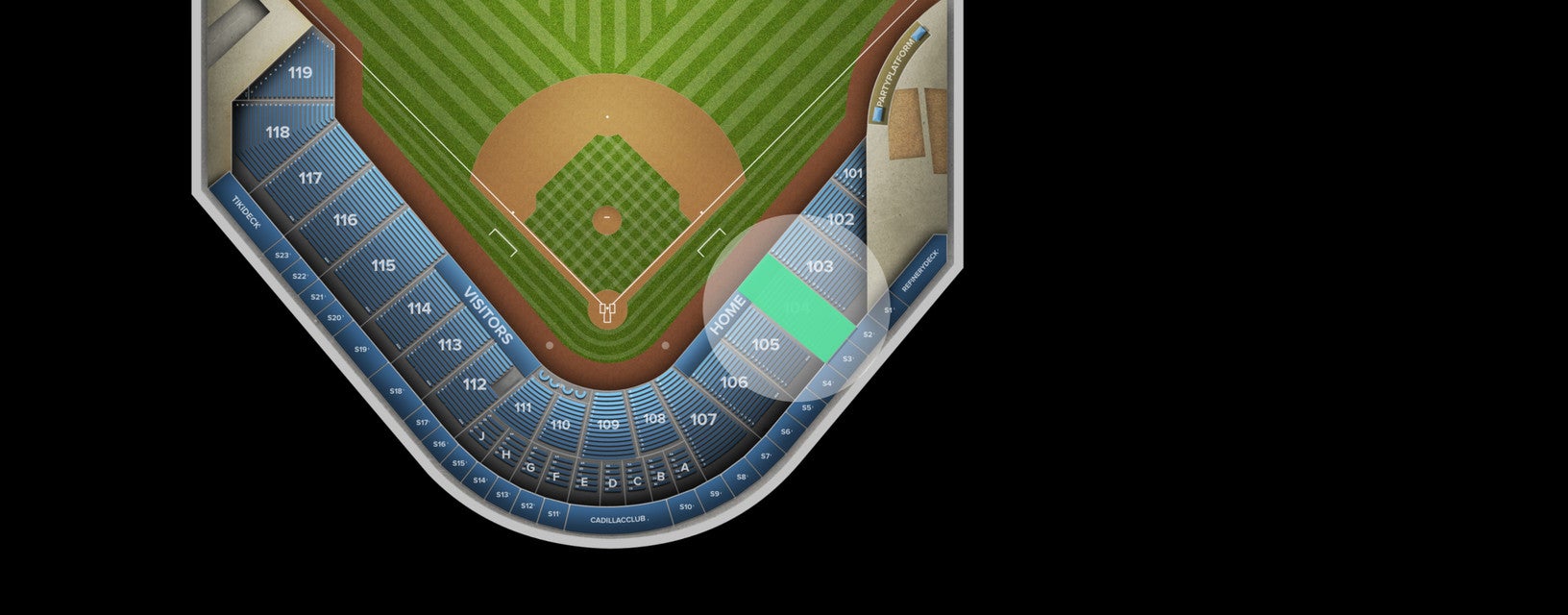 Seat view from Premium