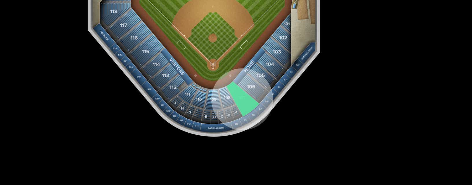 Seat view from Premium