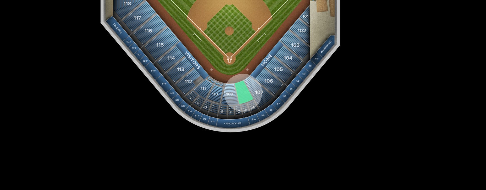 Seat view from Premium