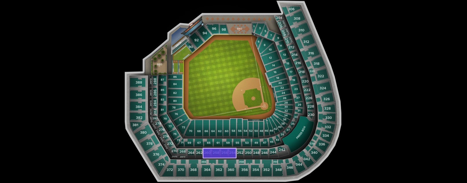 Seat view from Club Outfield LF