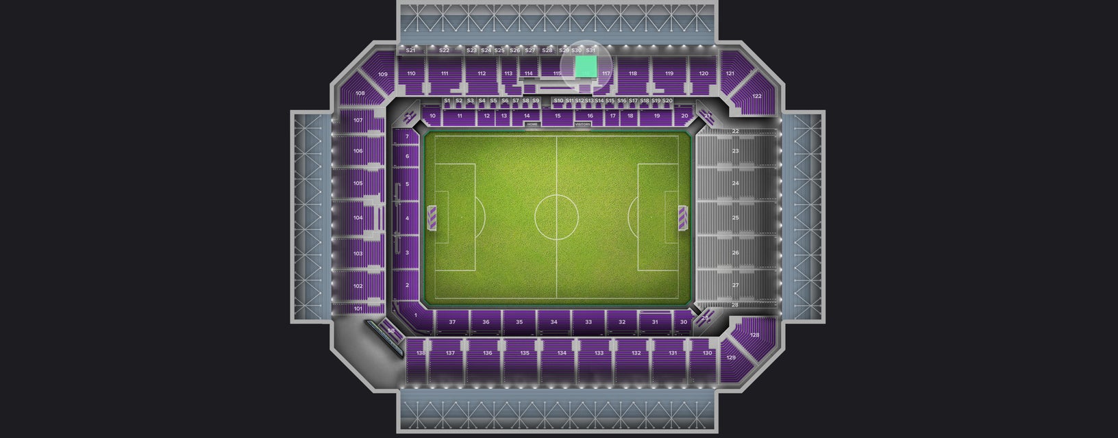 Seat view from Upper Sideline