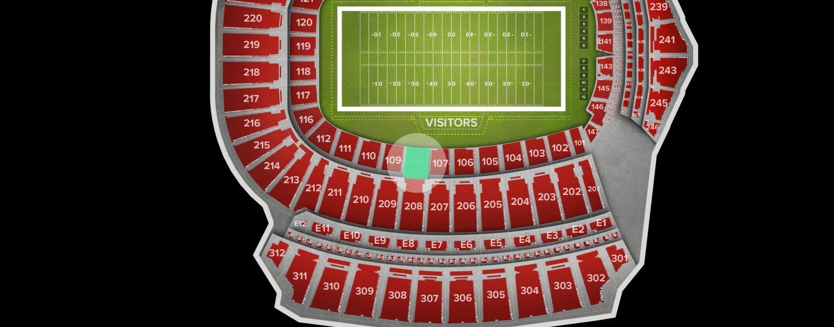 Seat view from Lower Sideline