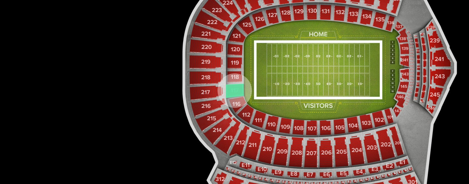 Seat view from Lower End Zone