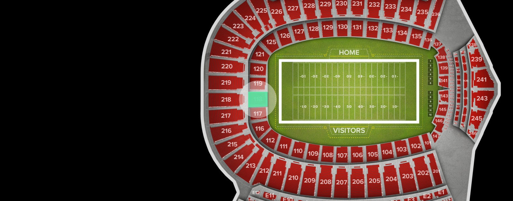 Seat view from Lower End Zone