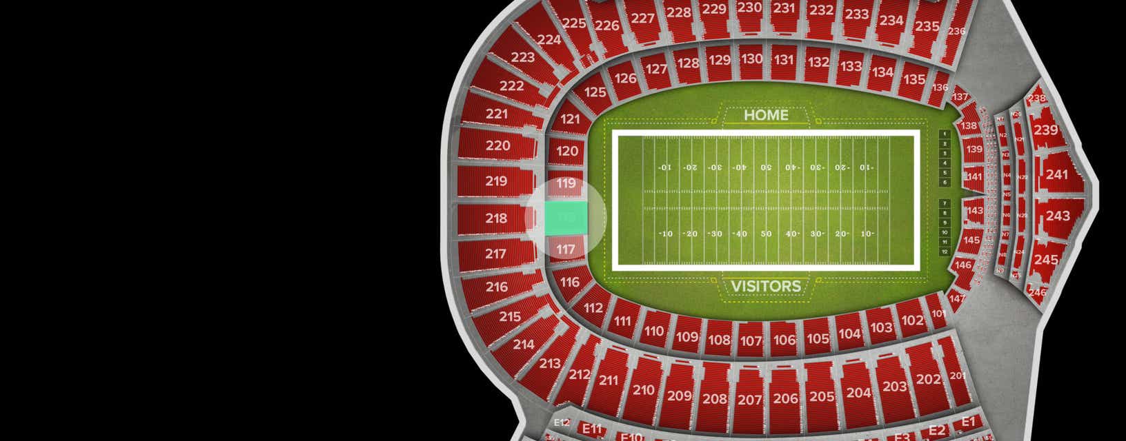 Seat view from Lower End Zone