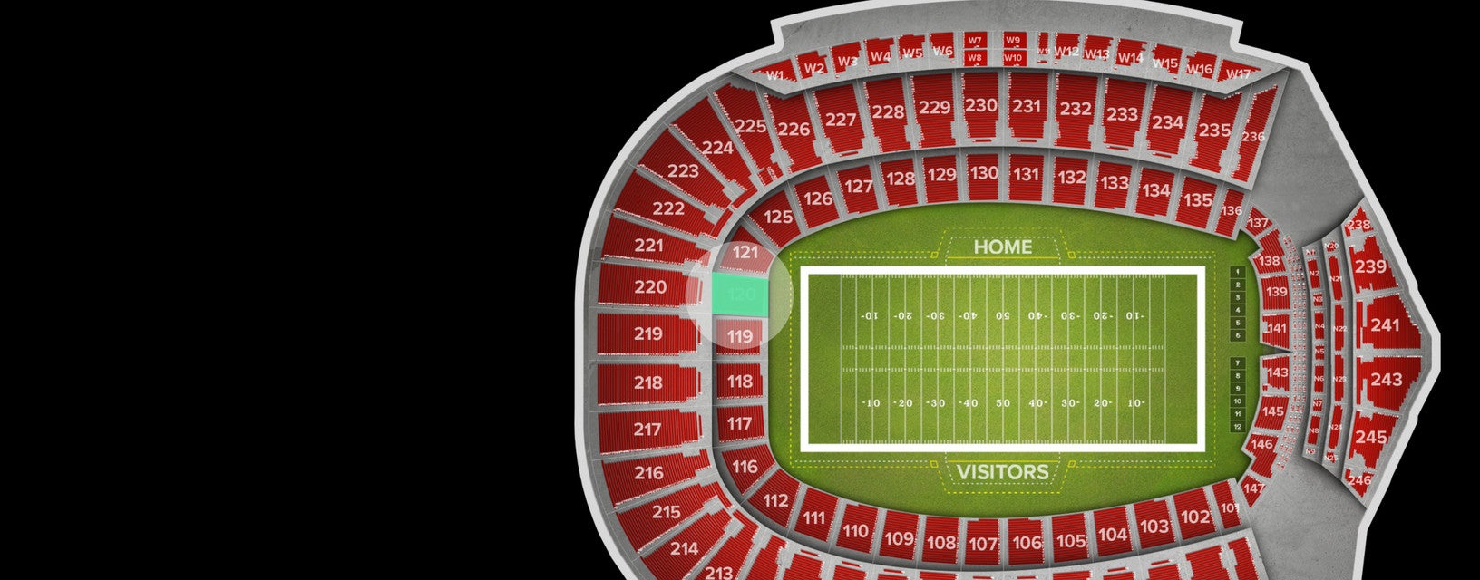 Seat view from Lower End Zone