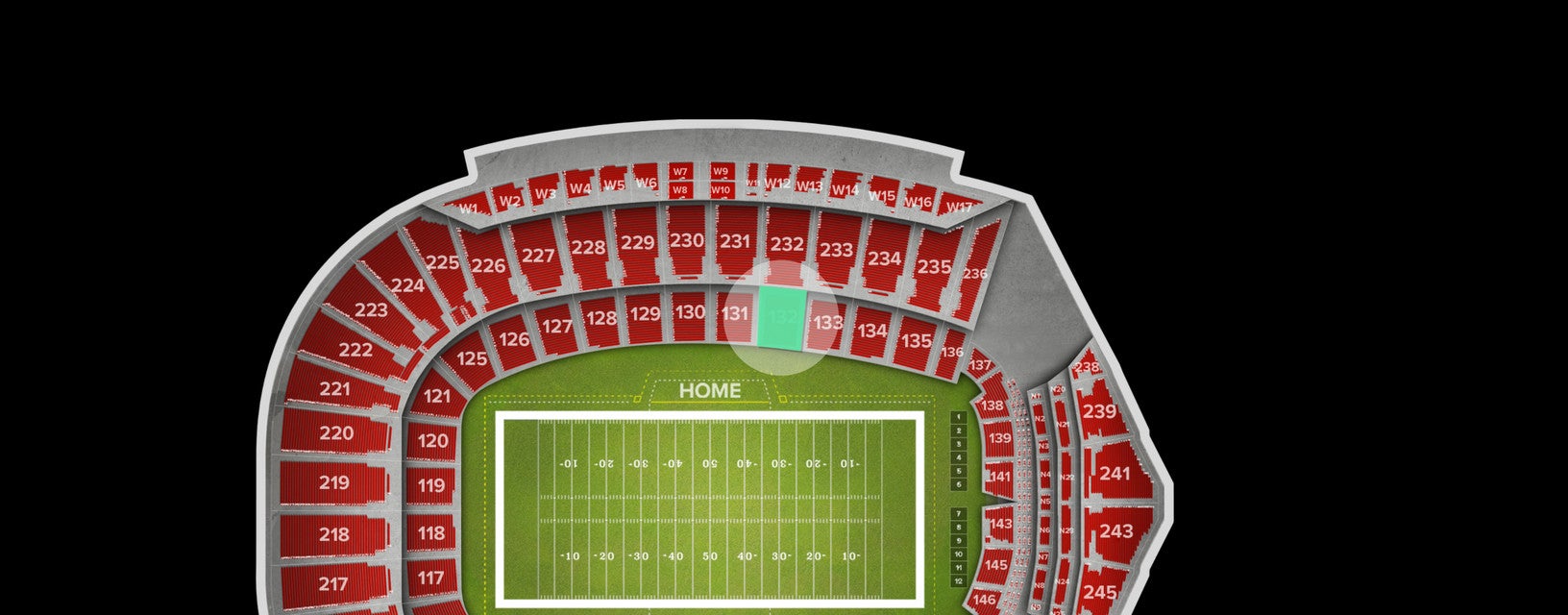 Seat view from Lower Sideline