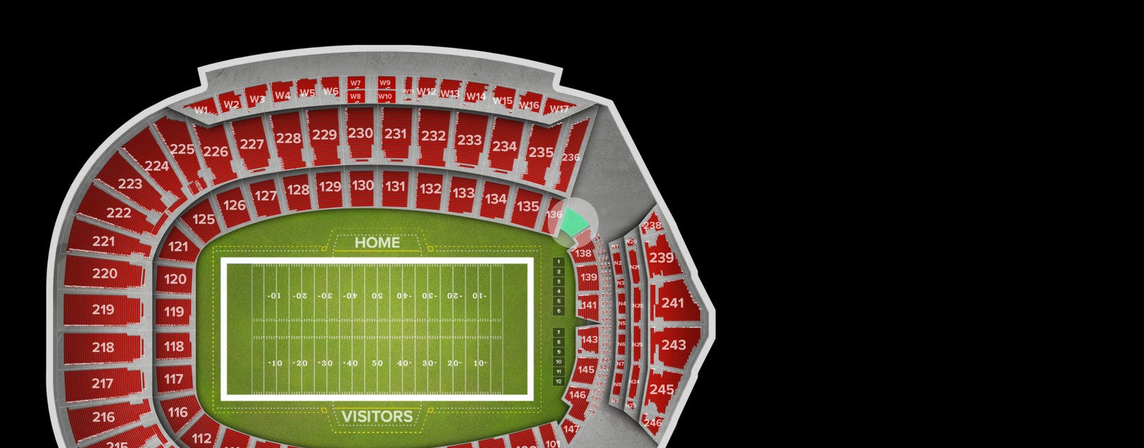 Seat view from Lower End Zone