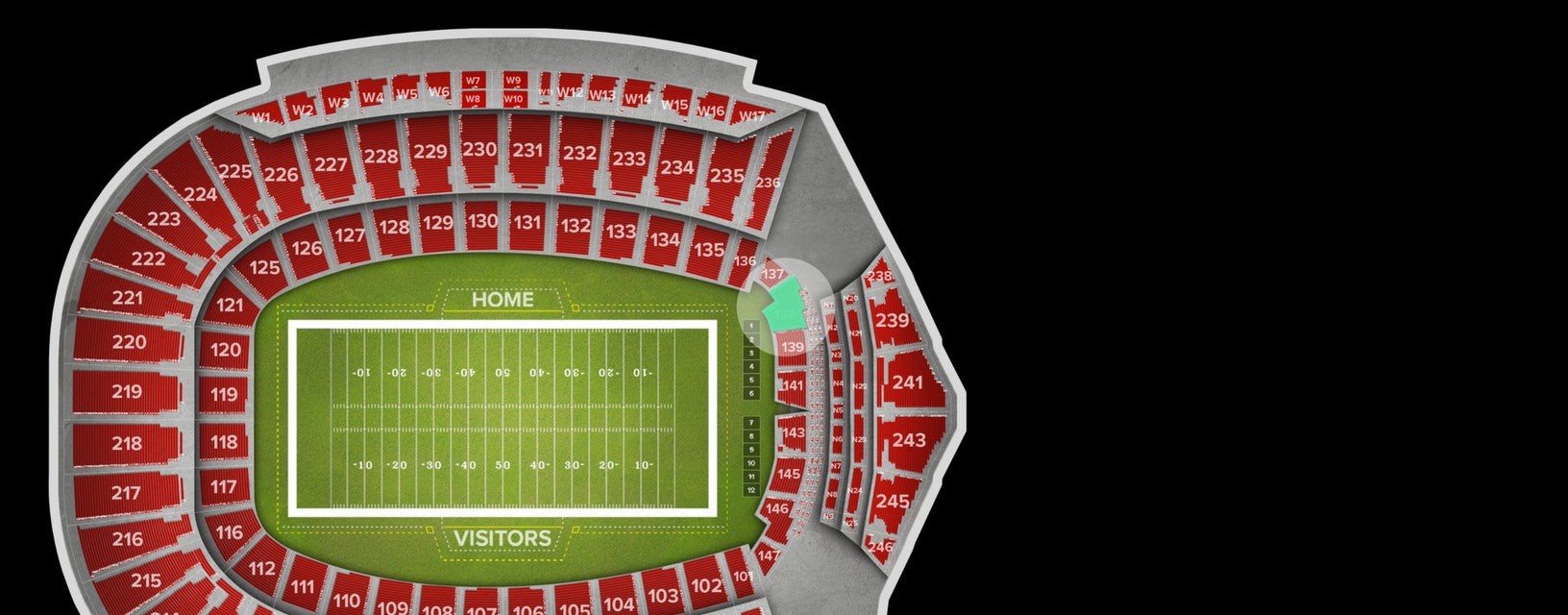 Seat view from Lower End Zone