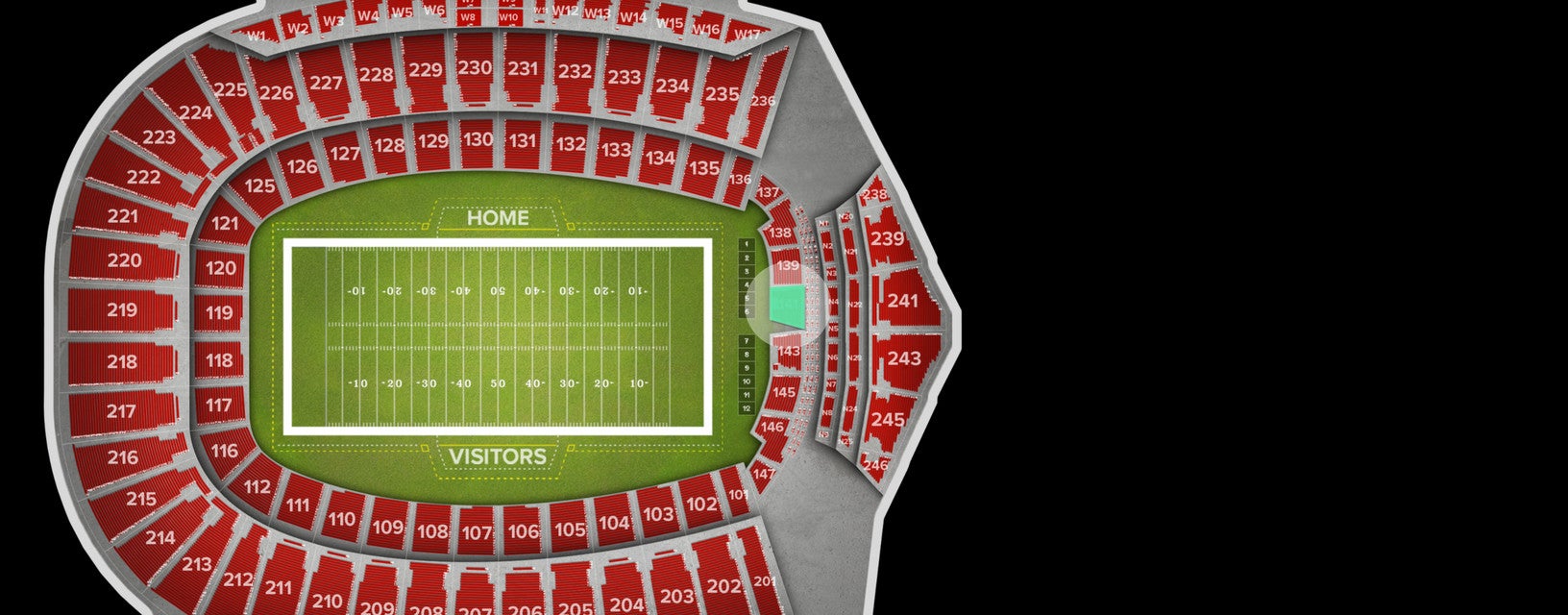Seat view from Lower End Zone