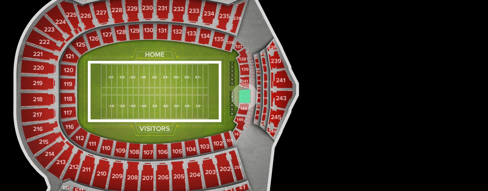 Seat view from Lower End Zone