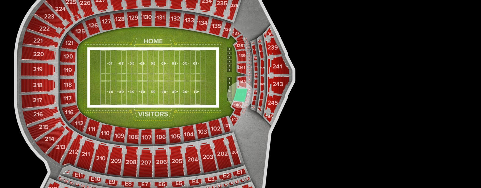 Seat view from Lower End Zone