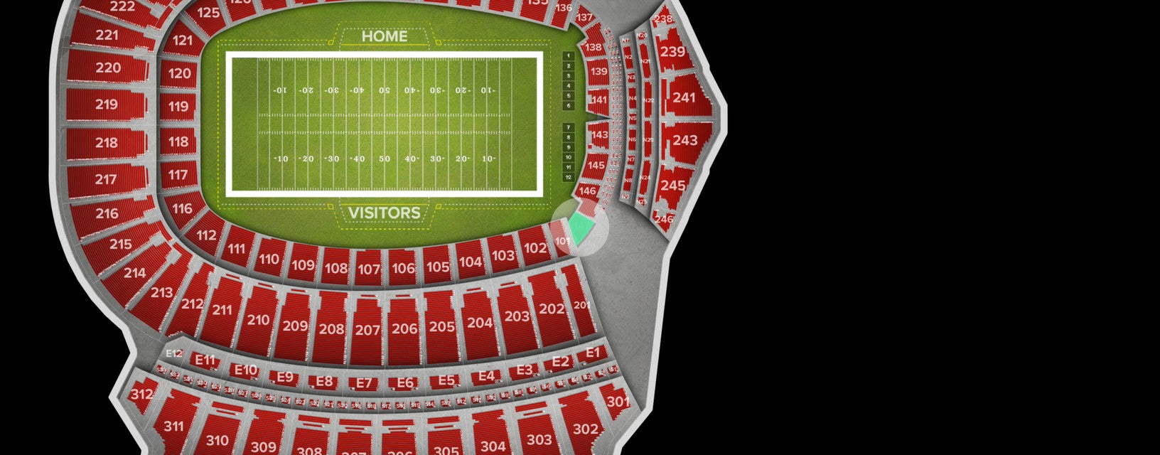 Seat view from Lower End Zone