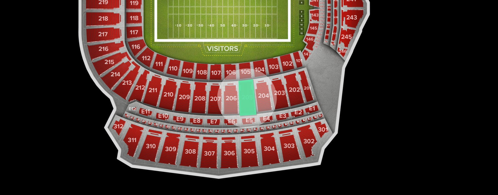 Seat view from Upper Sideline