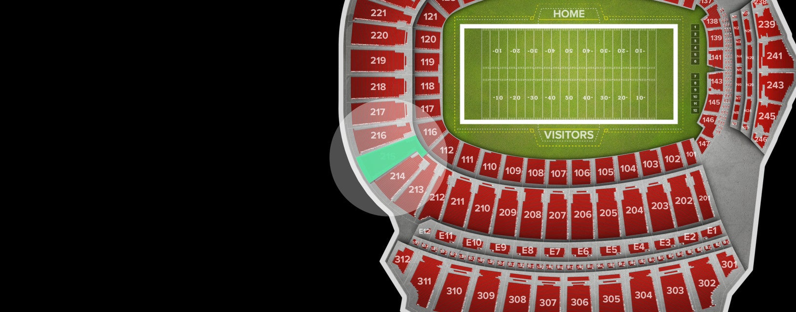 Seat view from Upper End Zone