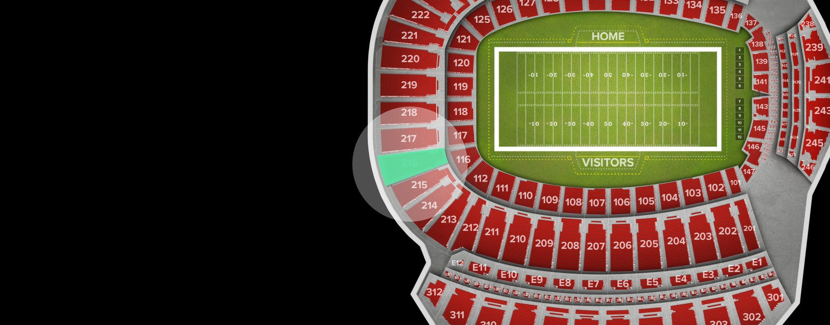 Seat view from Upper End Zone