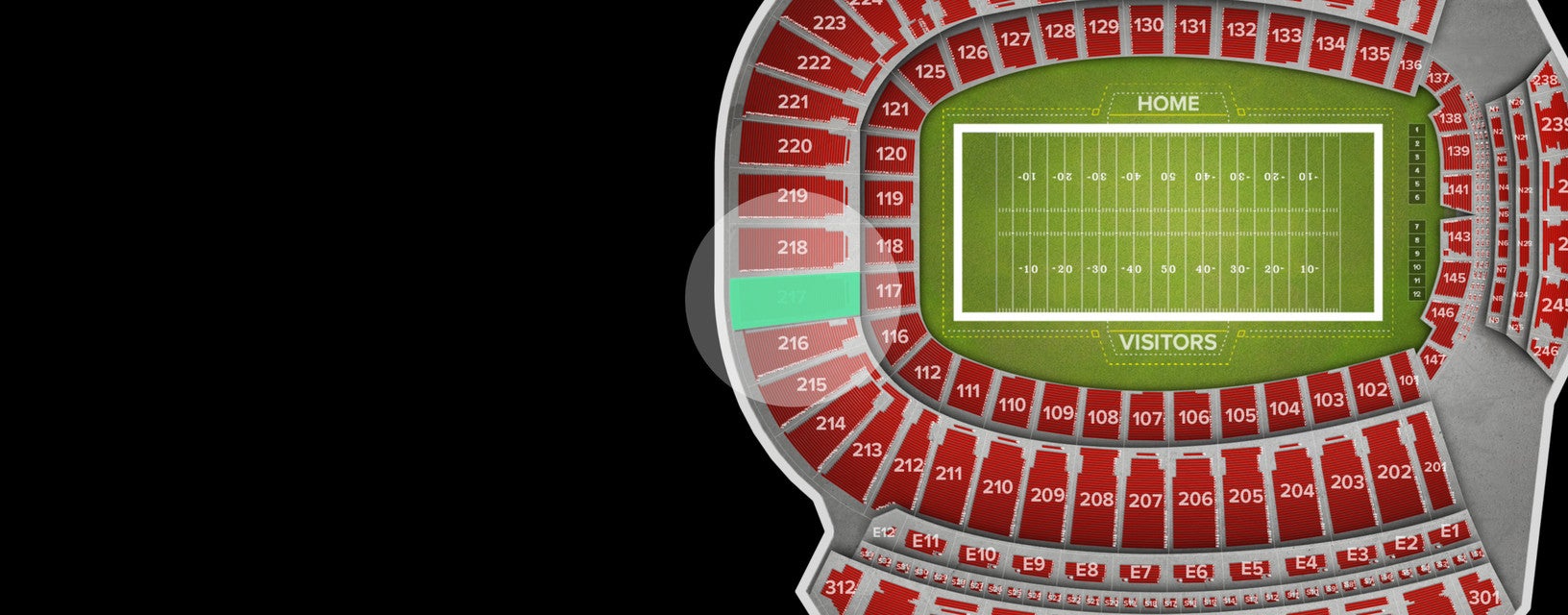 Seat view from Upper End Zone