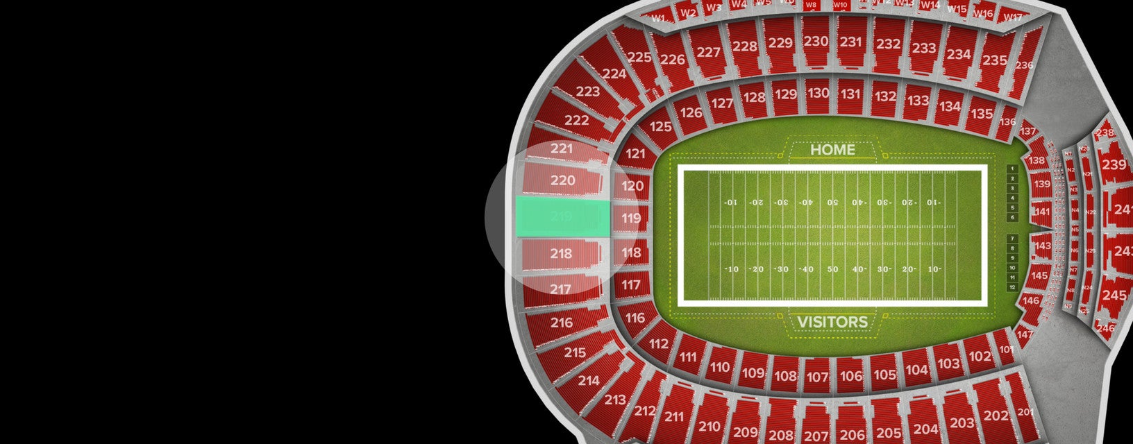 Seat view from Upper End Zone