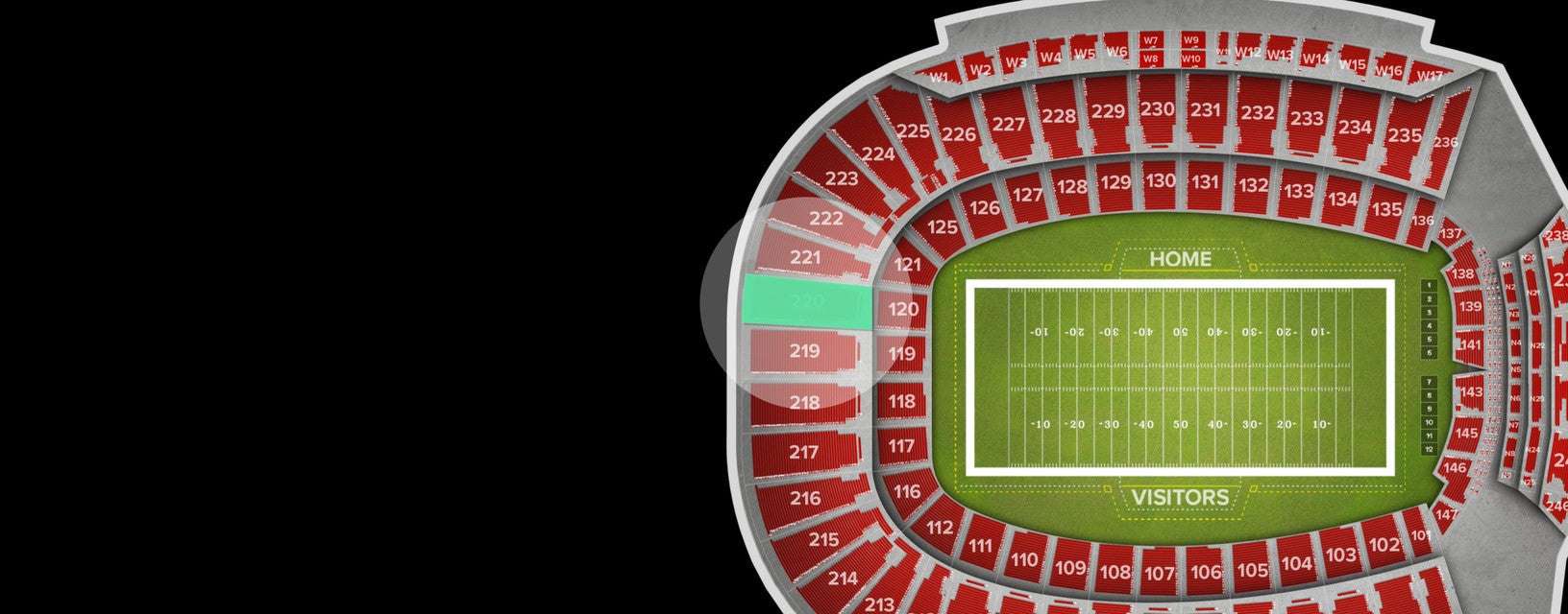 Seat view from Upper End Zone