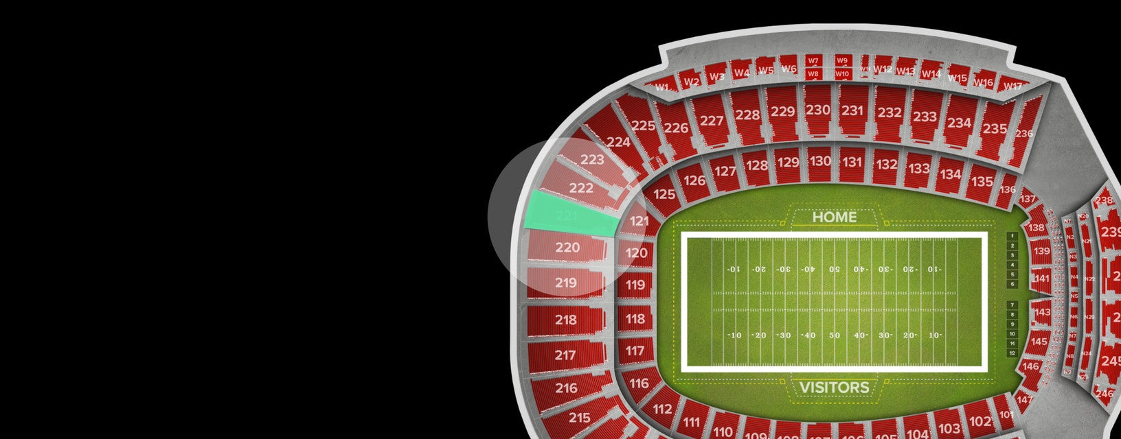 Seat view from Upper End Zone