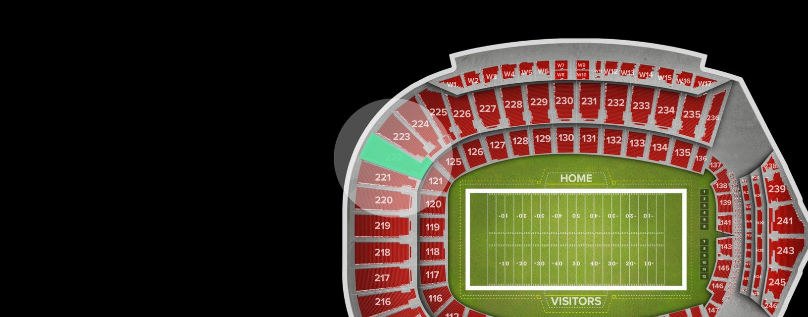 Seat view from Upper End Zone