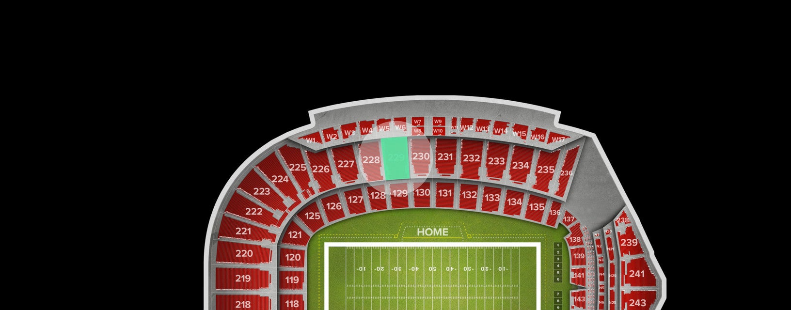 Seat view from Upper Sideline