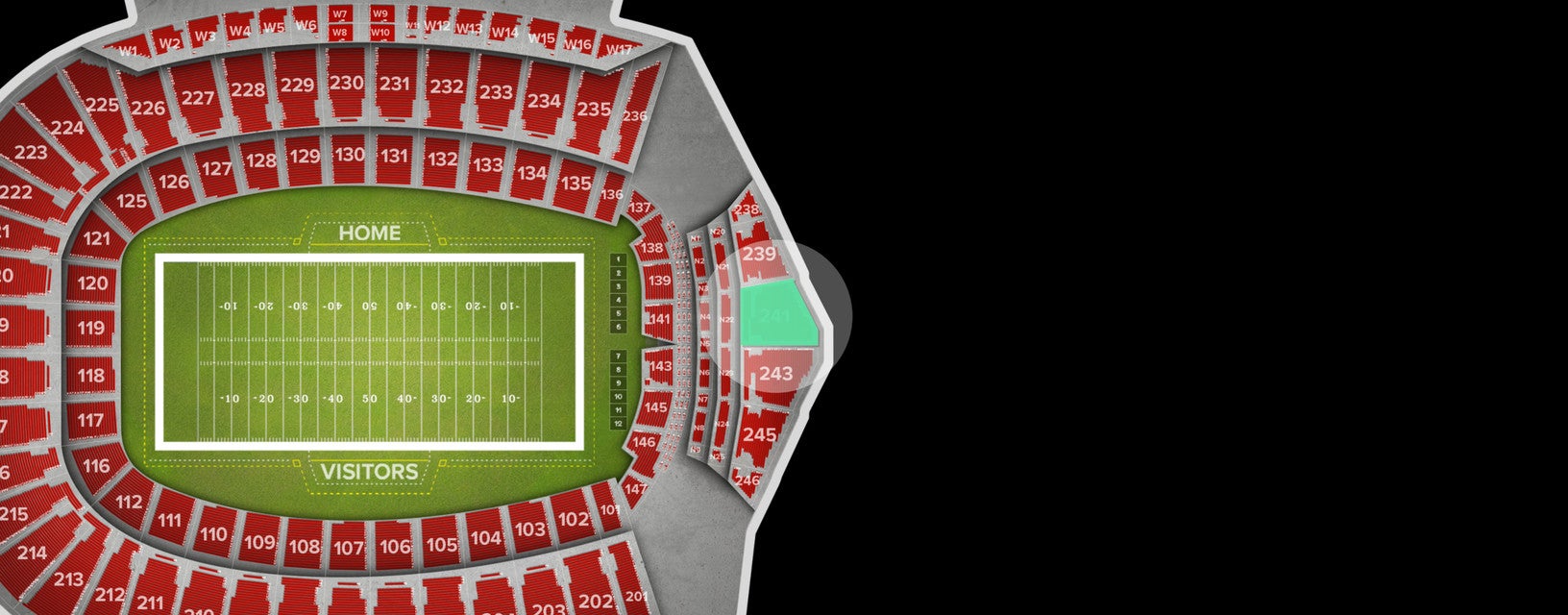 Seat view from Upper End Zone