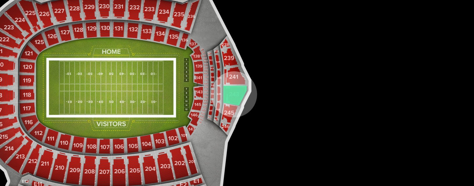 Seat view from Upper End Zone