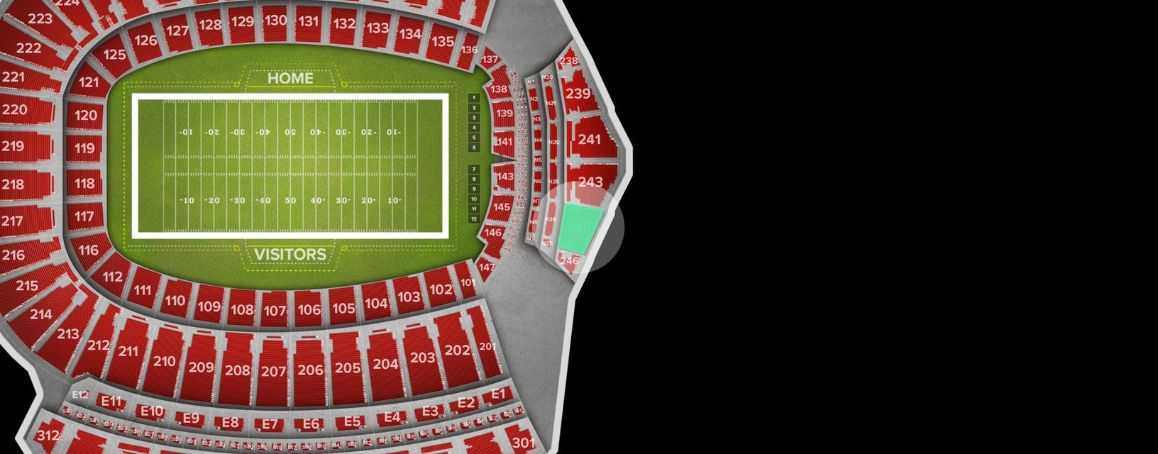 Seat view from Upper End Zone
