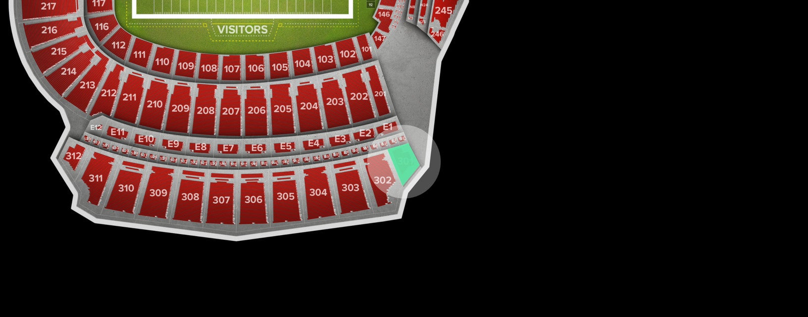 Seat view from Club