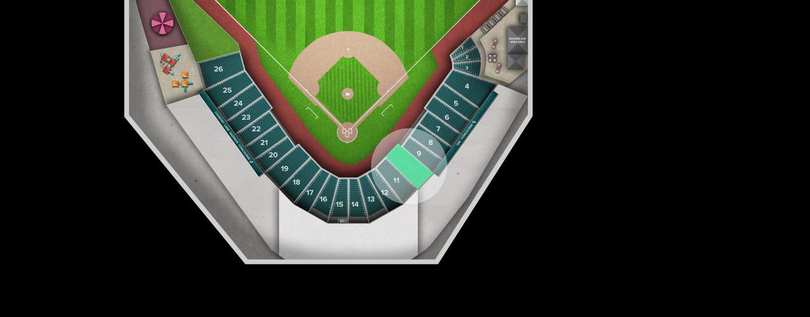 Seat view from Infield