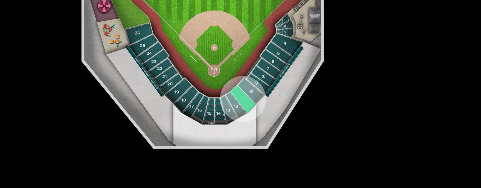 Seat view from Infield