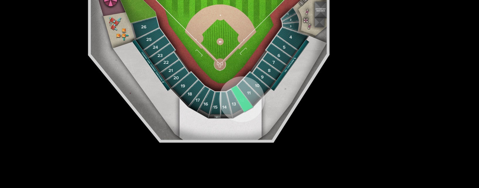 Seat view from Infield