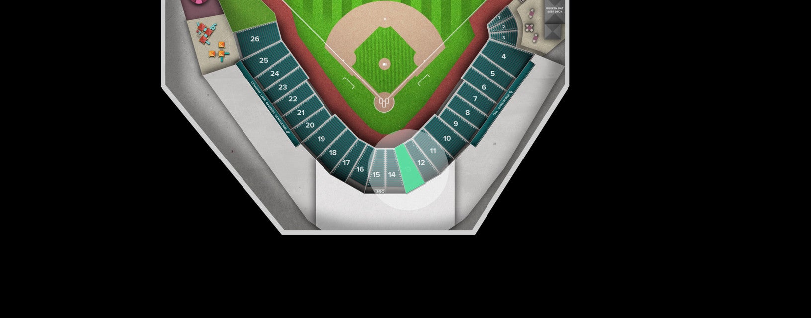 Seat view from Infield