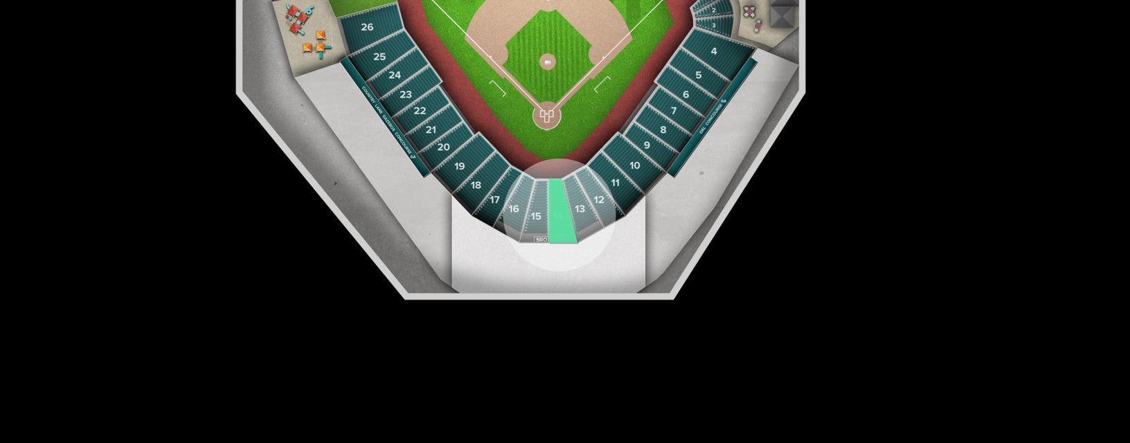 Seat view from Infield